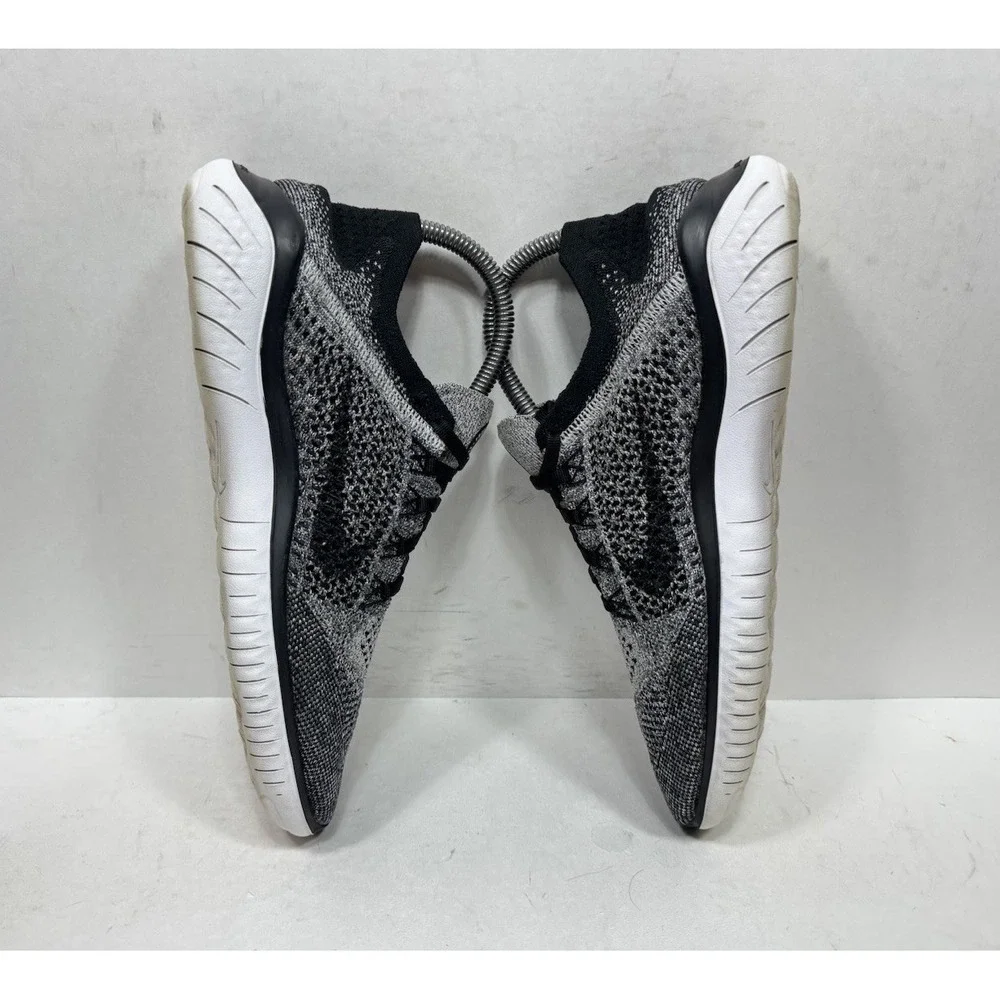 Nike‎ Free RN Flyknit 2018 Men's Size 7.5 Running Shoes Black White Oreo